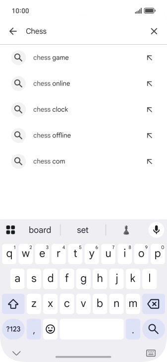Key in the name or subject of the required app and press the search icon.