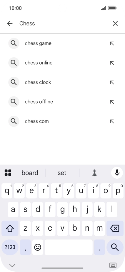 Key in the name or subject of the required app and press the search icon.