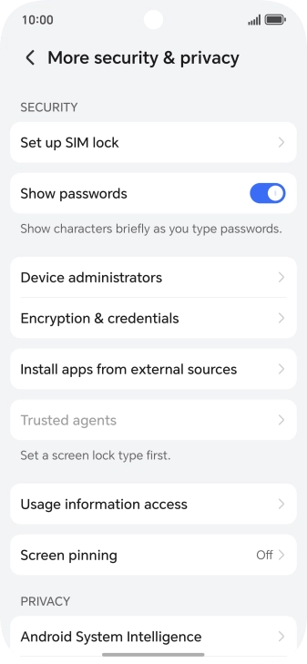 Press Set up SIM lock.