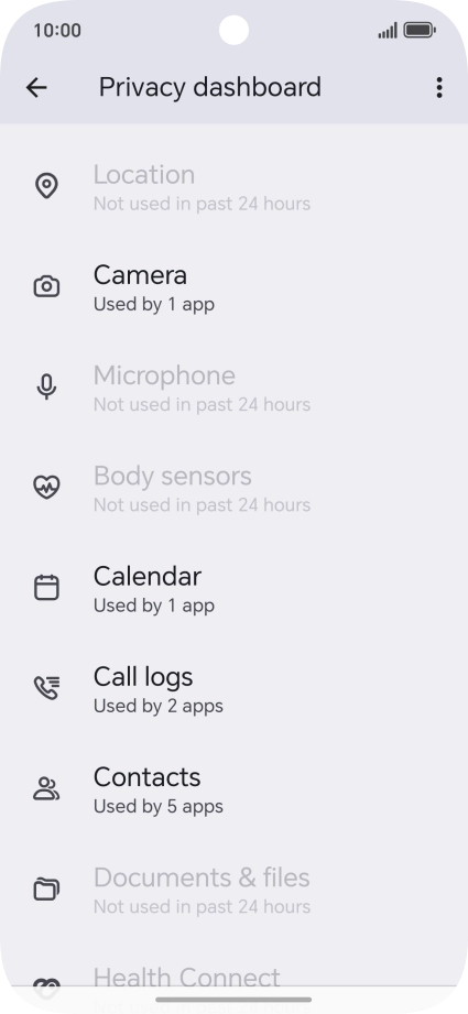 Press the required phone function.