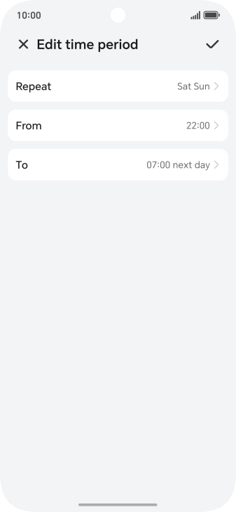 Follow the instructions on the screen to select settings for automatic activation of Do Not Disturb.