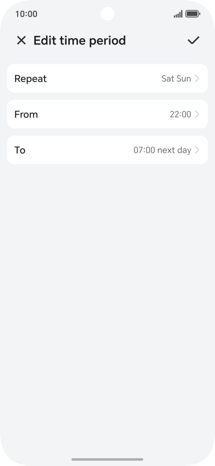 Follow the instructions on the screen to select settings for automatic activation of Do Not Disturb.