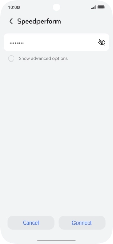 Key in the password for the Wi-Fi network and press Connect.