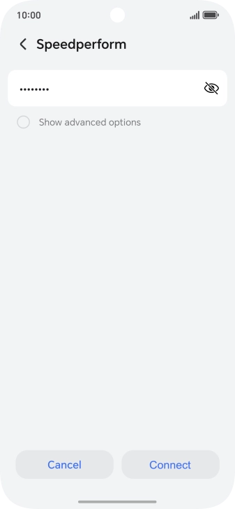 Key in the password for the Wi-Fi network and press Connect.