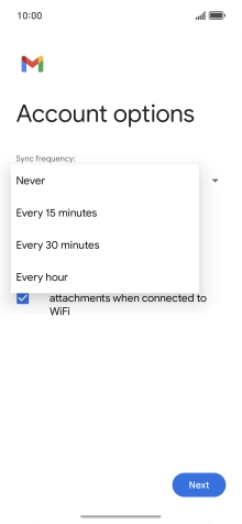 Press the required setting.