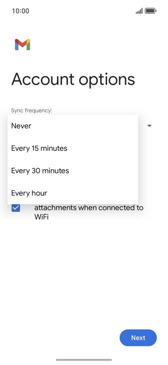 Press the required setting.