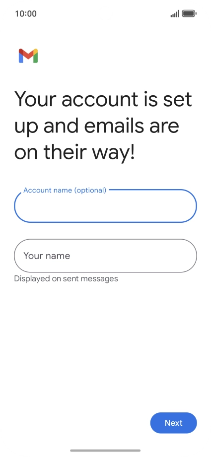 Press Your name and key in the required sender name.