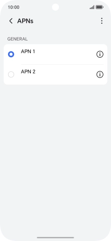 Press the field next to the data connection to activate it.