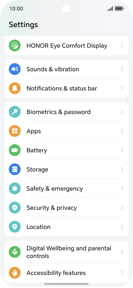 Press Accessibility features.