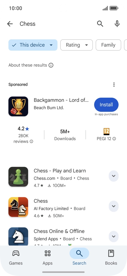 Press the required app.