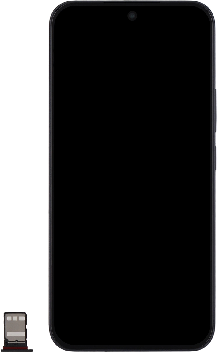 Turn your SIM so the angled corner of the SIM matches the angled corner of the second SIM holder and place your SIM in the SIM holder.