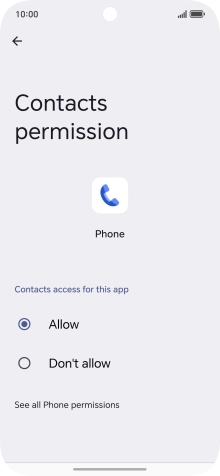 Press the required setting.