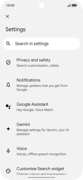 Press Google Assistant.