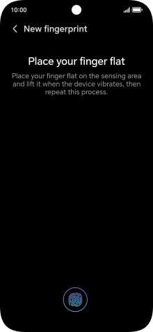 Follow the instructions on the screen to create the phone lock code using your fingerprint.