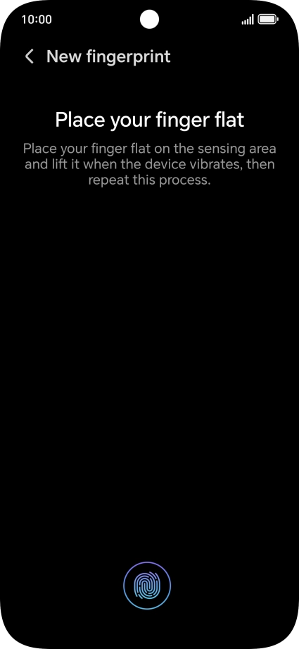 Follow the instructions on the screen to create the phone lock code using your fingerprint.
