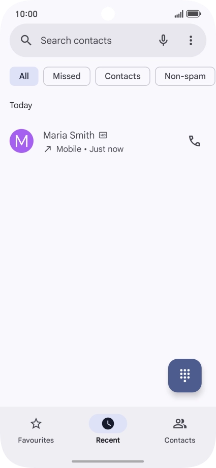 Press and hold the required number.