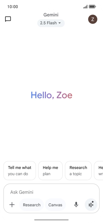 Press the profile icon.