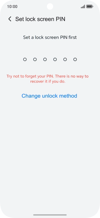 Press Change unlock method.