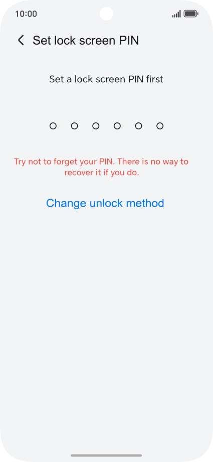 Press Change unlock method.