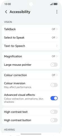 Press the required setting below 