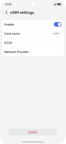 Press Delete and follow the instructions on the screen to delete your eSIM.