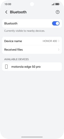 Press the required Bluetooth device and follow the instructions on the screen to pair the device with your phone.