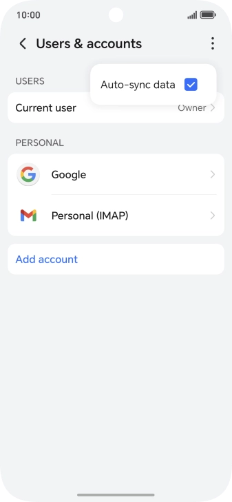 Press Auto-sync data to turn the function on or off.