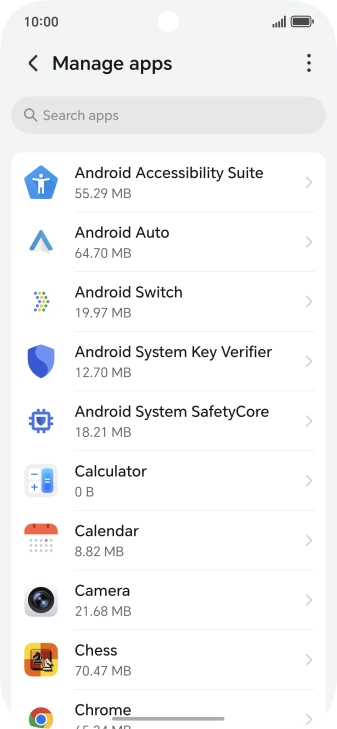 Press the required app.