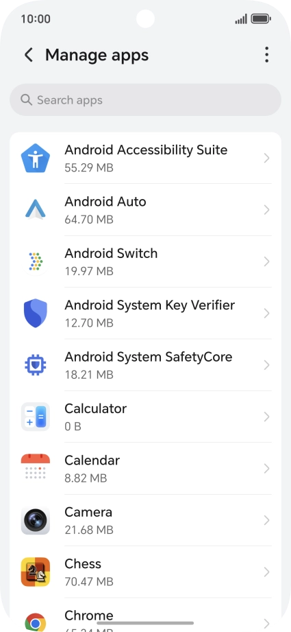 Press the required app.