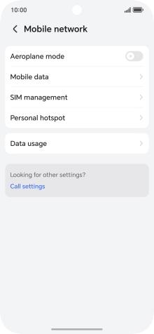 Press Mobile data.