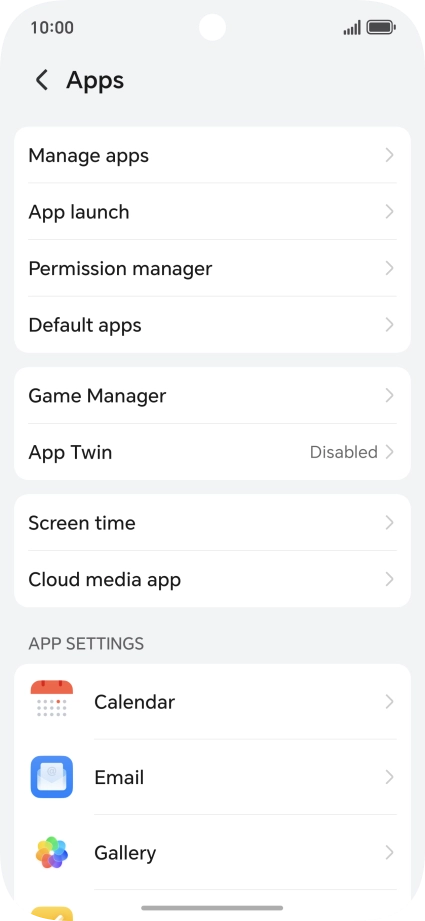 Press Manage apps.