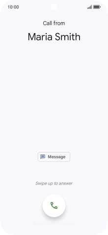 Press and drag the accept call icon upwards.