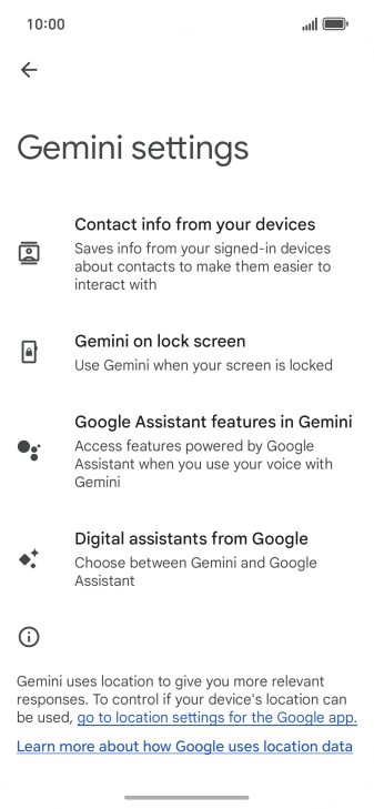 Press Digital assistants from Google.
