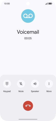 Press the end call icon.