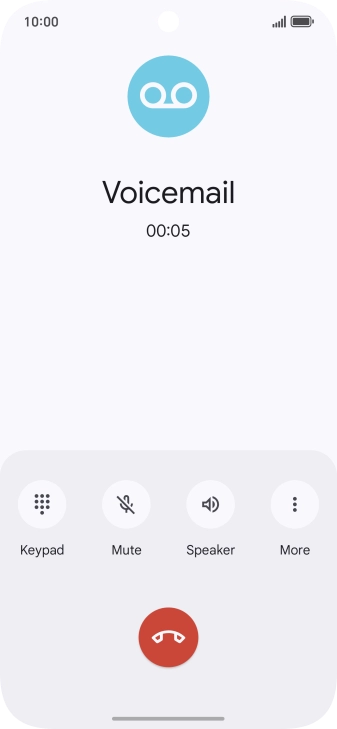 Press the end call icon.