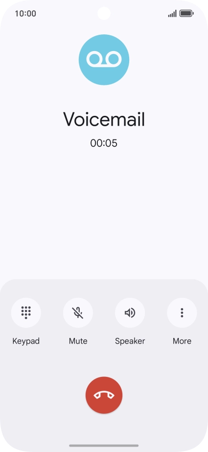 Press the end call icon.