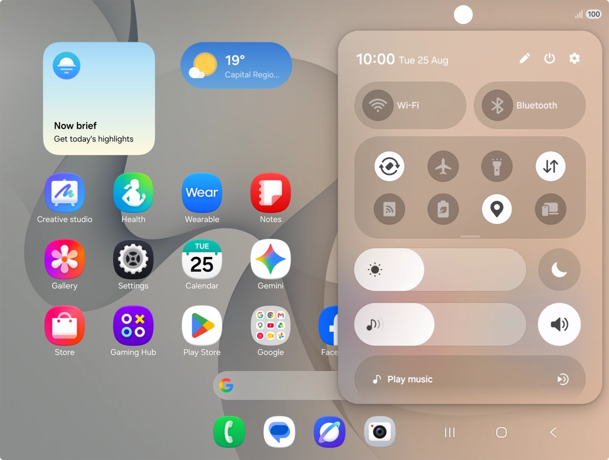 Press the settings icon.