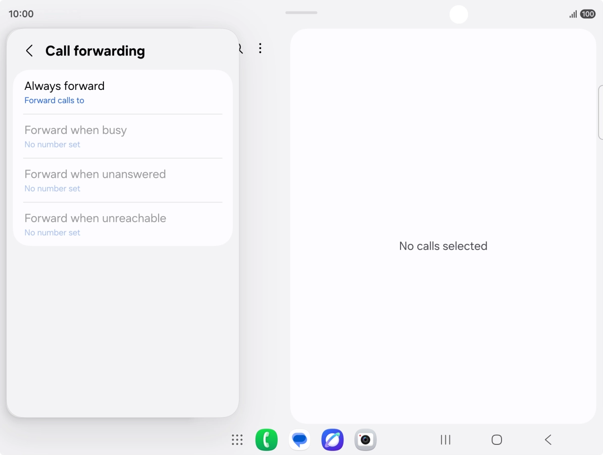 Press the required divert type.