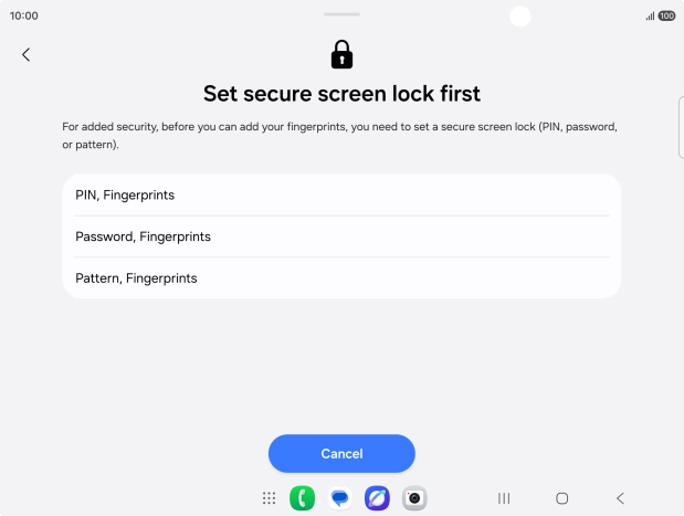 Press the required phone lock code and follow the instructions on the screen to create an additional phone lock code.