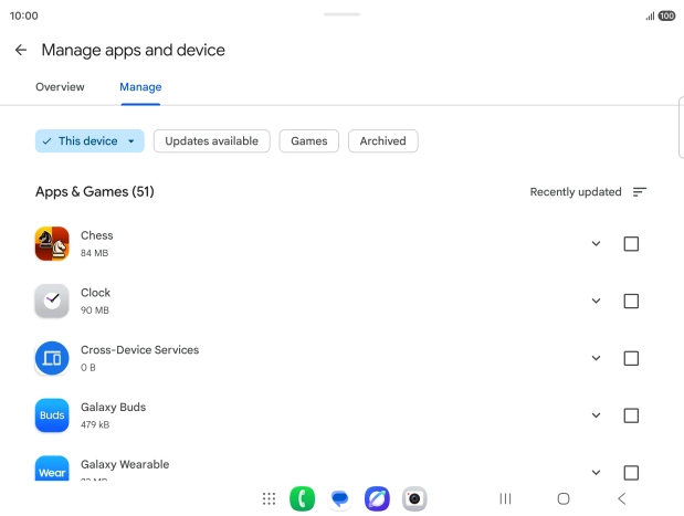 Press the required app.