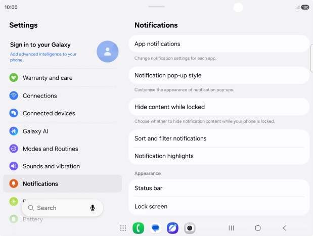 Press App notifications.