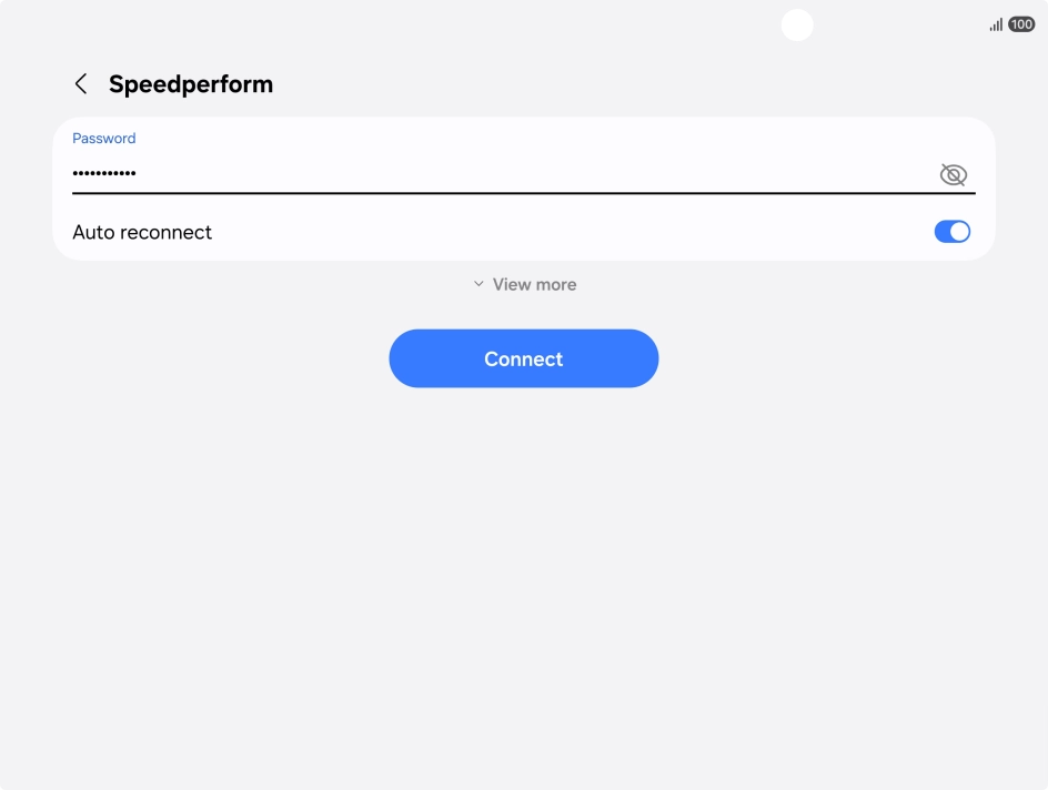 Key in the password for the Wi-Fi network and press Connect.