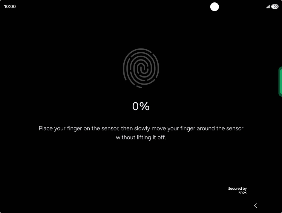 Follow the instructions on the screen to create the phone lock code using your fingerprint.
