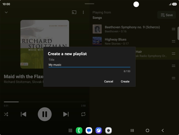 Key in a name for the playlist and press Create.