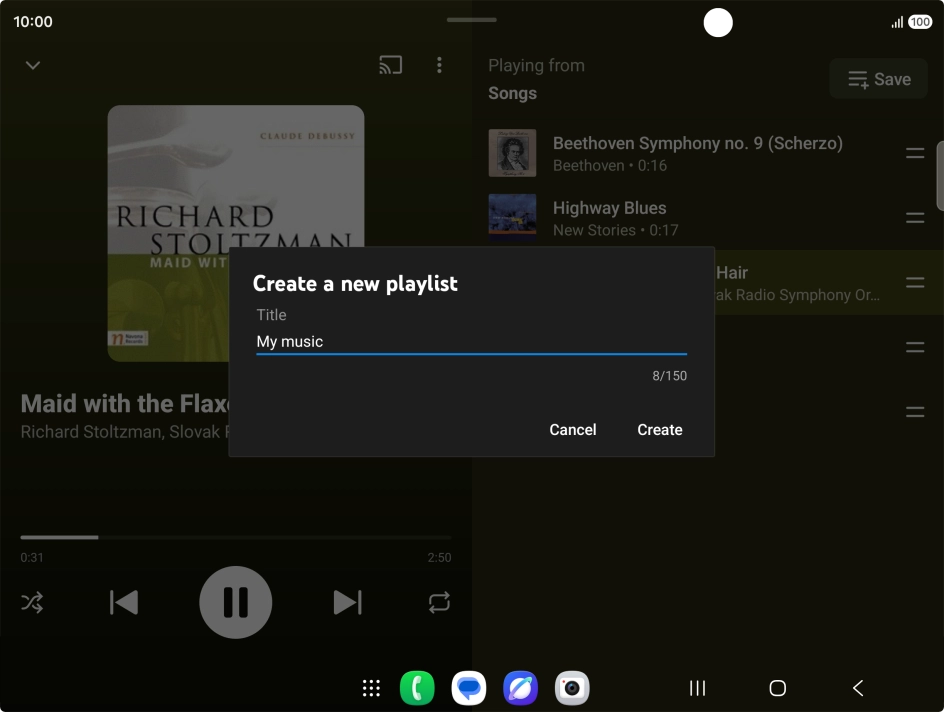 Key in a name for the playlist and press Create.