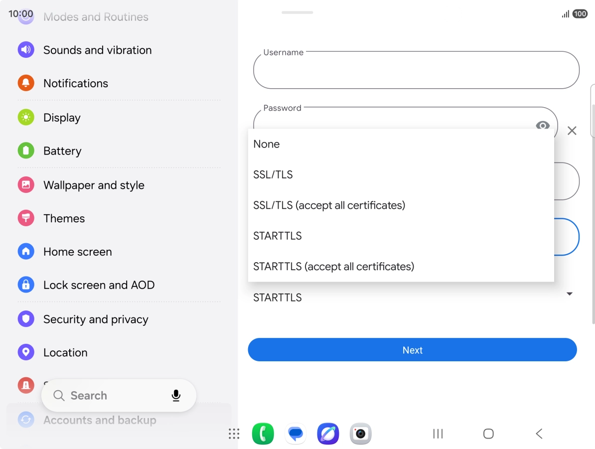 Press SSL/TLS.