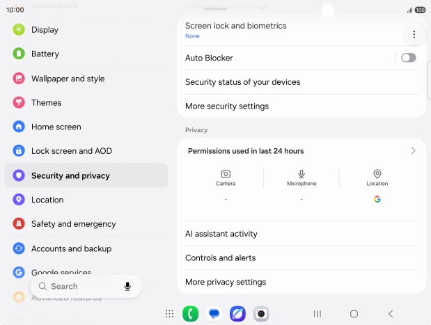 Press More security settings.
