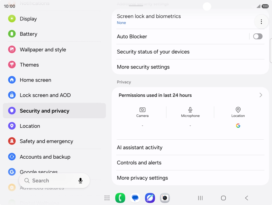 Press More security settings.