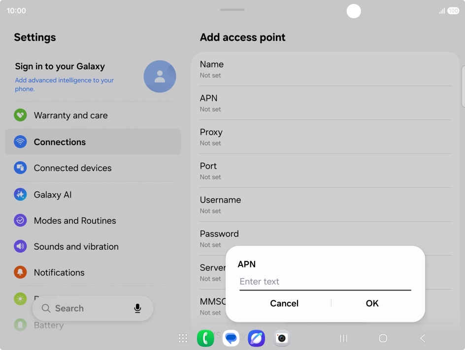 Key in live.vodafone.com and press OK.