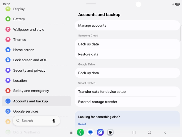 Press Manage accounts.